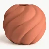 Handbeschilderde keramische vaas Twist Ball, H 20 cm