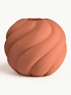 Handbeschilderde keramische vaas Twist Ball, H 20 cm