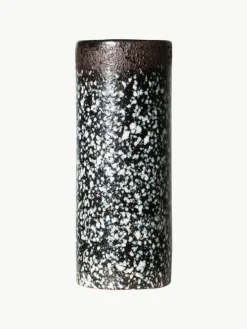Handbeschilderde keramische vaas 70's met reactief glazuur, H 19 cm