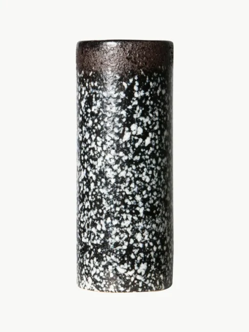 Handbeschilderde keramische vaas 70's met reactief glazuur, H 19 cm