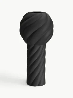 Handbeschilderde keramische vaas Twist Pillar, H 34 cm