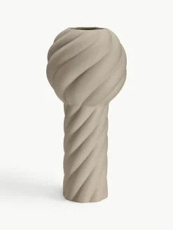 Handbeschilderde keramische vaas Twist Pillar, H 34 cm