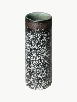 Handbeschilderde keramische vaas 70's met reactief glazuur, H 19 cm