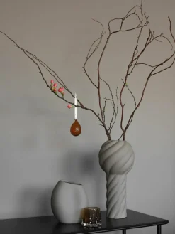 Handbeschilderde keramische vaas Twist Pillar, H 34 cm