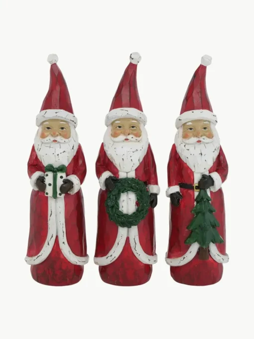 Handbeschilderde Kerstman figuren Pedros, set van 3