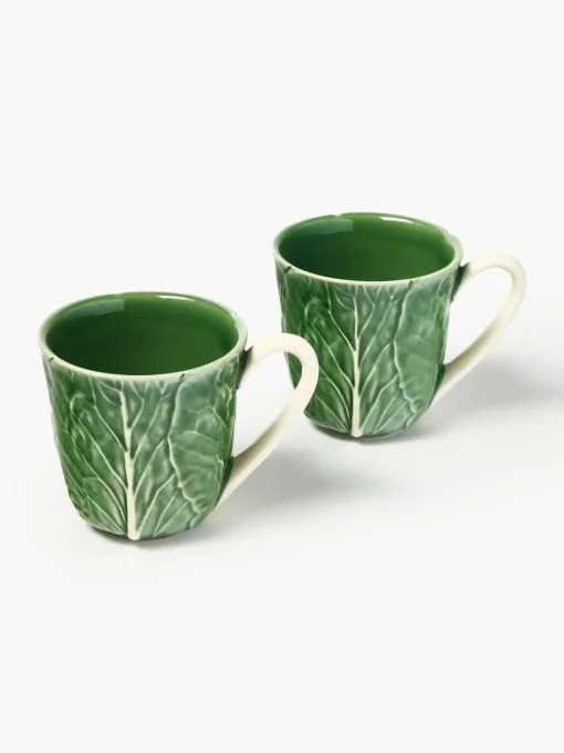 Handbeschilderde mokken Cabbage, 4 stuks