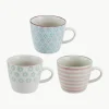 Handbeschilderde mokken Patrizia, set van 3