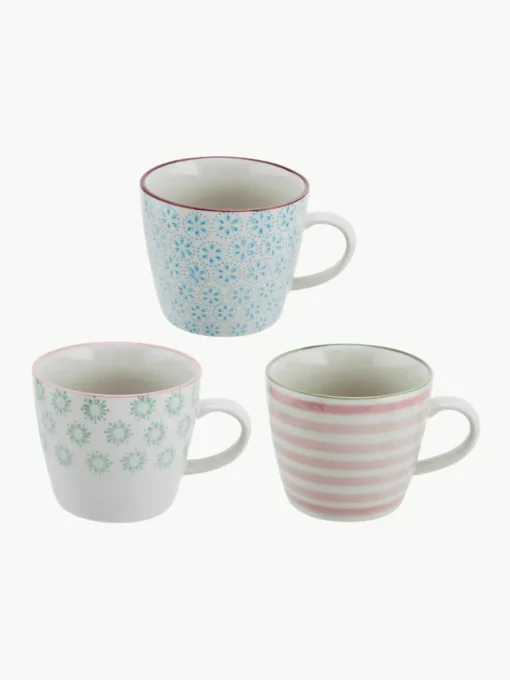 Handbeschilderde mokken Patrizia, set van 3