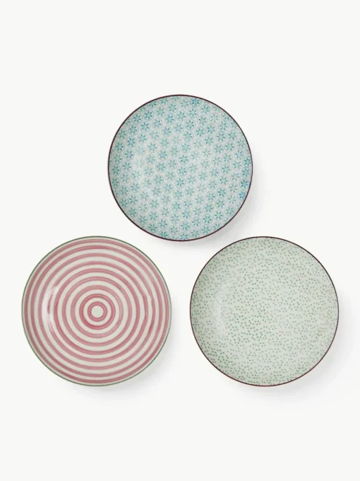 Handbeschilderde ontbijtborden Patrizia, set van 3