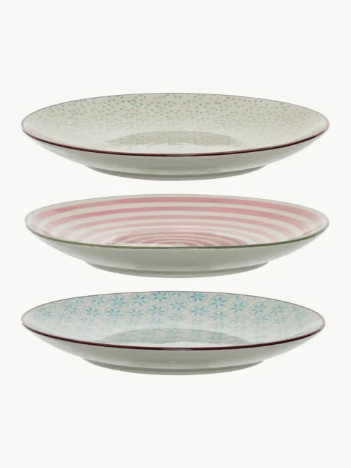 Handbeschilderde ontbijtborden Patrizia, set van 3