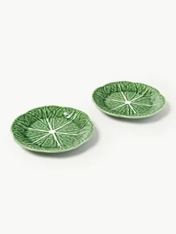 Handbeschilderde ontbijtborden Cabbage, 4 stuks