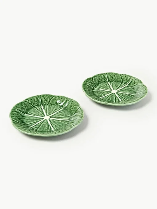 Handbeschilderde ontbijtborden Cabbage, 4 stuks
