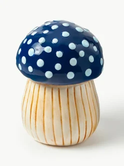 Handbeschilderde opbergpot Magic Mushroom van dolomiet