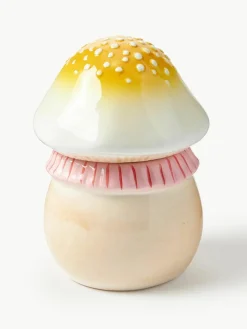 Handbeschilderde opbergpot Magic Mushroom van dolomiet