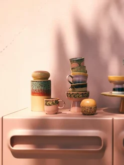 Handbeschilderde opbergpot 70's