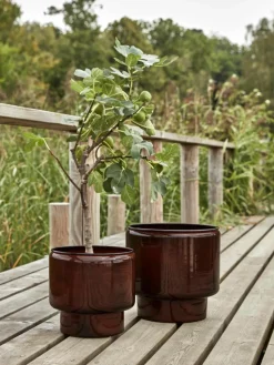 Handbeschilderde plantenbakken Oasis, set van 2