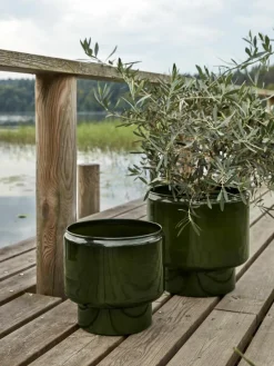 Handbeschilderde plantenbakken Oasis, set van 2