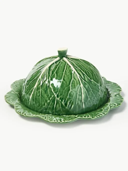 Handbeschilderde serveerplateau Cabbage met deksel