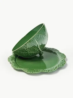 Handbeschilderde serveerplateau Cabbage met deksel
