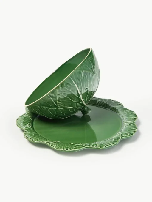 Handbeschilderde serveerplateau Cabbage met deksel