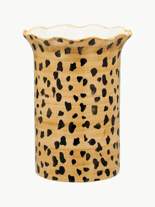 Handbeschilderde vaas Leopard, H 21 cm