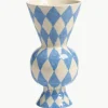 Handbeschilderde vaas Rhombic, H 30 cm