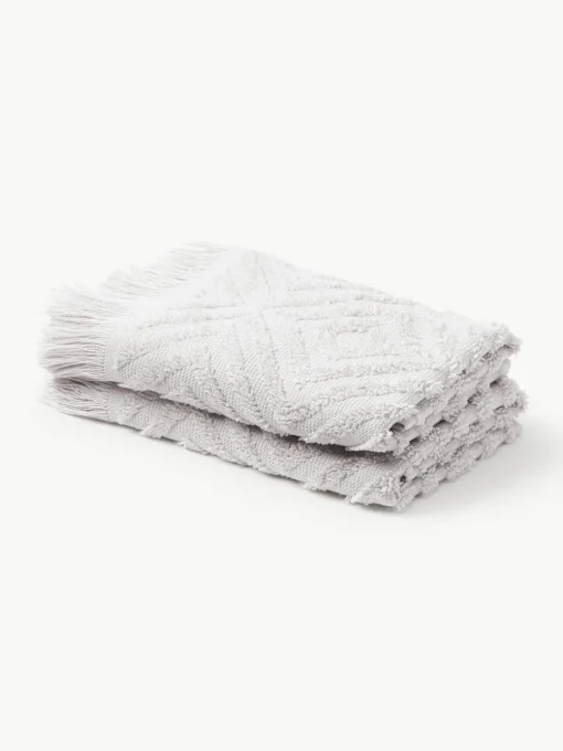 Handdoek Jacqui met hoog-laag patroon, in verschillende formaten