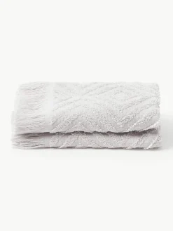 Handdoek Jacqui met hoog-laag patroon, in verschillende formaten