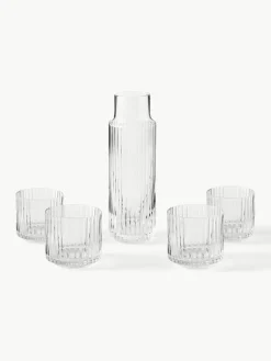 Handgeblazen Aleo waterkaraf met waterglazen, set van 5