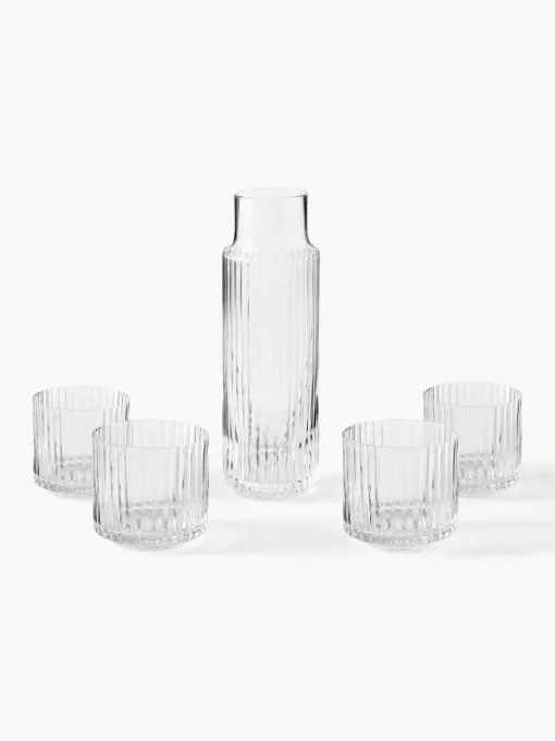 Handgeblazen Aleo waterkaraf met waterglazen, set van 5