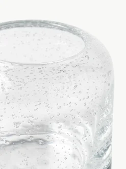 Handgeblazen theelichthouders Dylla met luchtbelletjes, set van 2