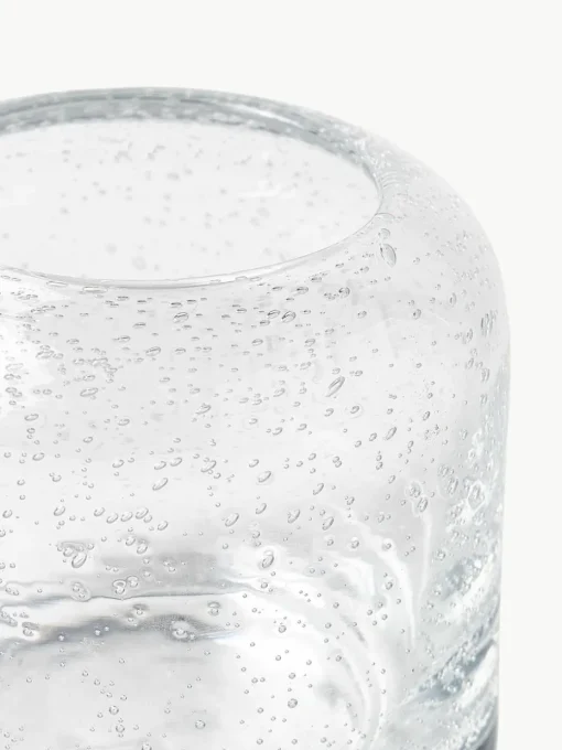 Handgeblazen theelichthouders Dylla met luchtbelletjes, set van 2