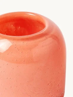 Handgeblazen theelichthouders Dylla met luchtbelletjes, set van 2
