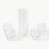Handgeblazen waterkaraf met Angoli glazen, set van 5