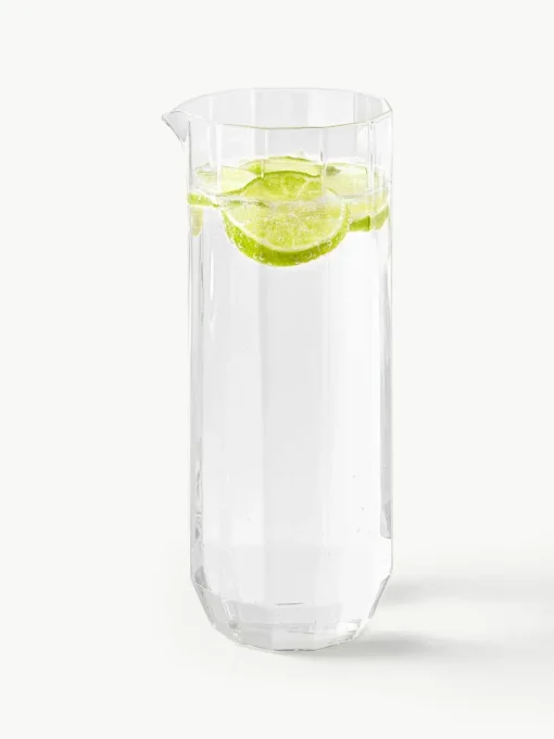 Handgeblazen waterkaraf met Angoli glazen, set van 5