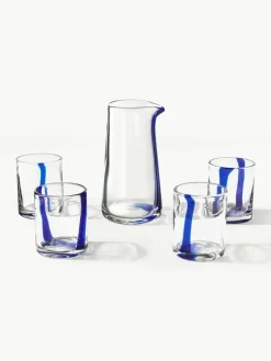 Handgeblazen waterkaraf Taha met waterglazen, set van 5