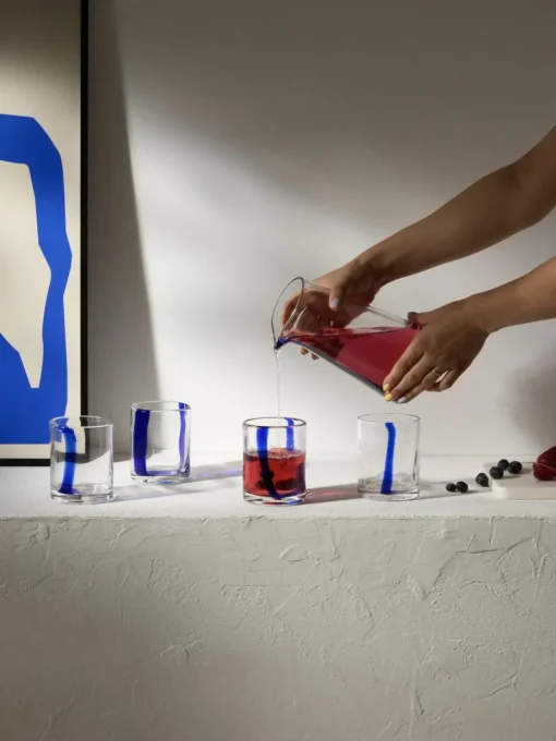 Handgeblazen waterkaraf Taha met waterglazen, set van 5