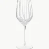 Handgeblazen witte wijnglas Stripe