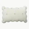 Handgeborduurd katoenen knuffelkussen Biscuit