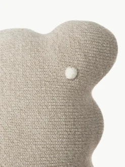 Handgeborduurd katoenen knuffelkussen Biscuit