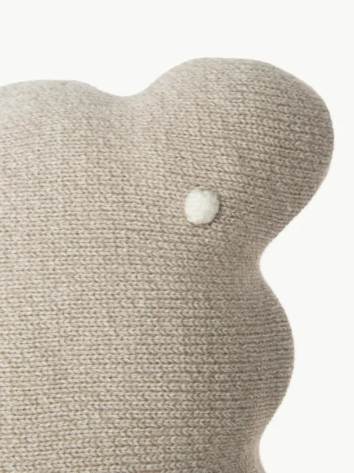 Handgeborduurd katoenen knuffelkussen Biscuit