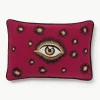 Handgeborduurde katoenen kussenhoes Eye