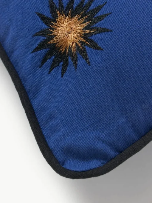 Handgeborduurde Katoenen kussenhoes Eye