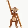 Handgemaakt decoratief object Monkey van teakhout, H 19 cm