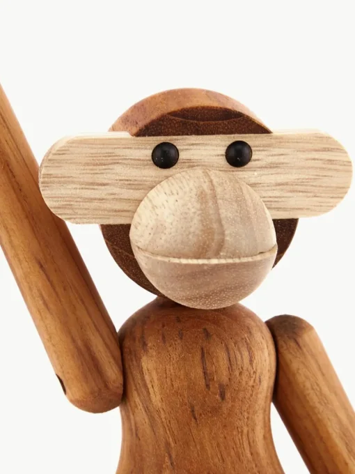Handgemaakt decoratief object Monkey van teakhout, H 19 cm