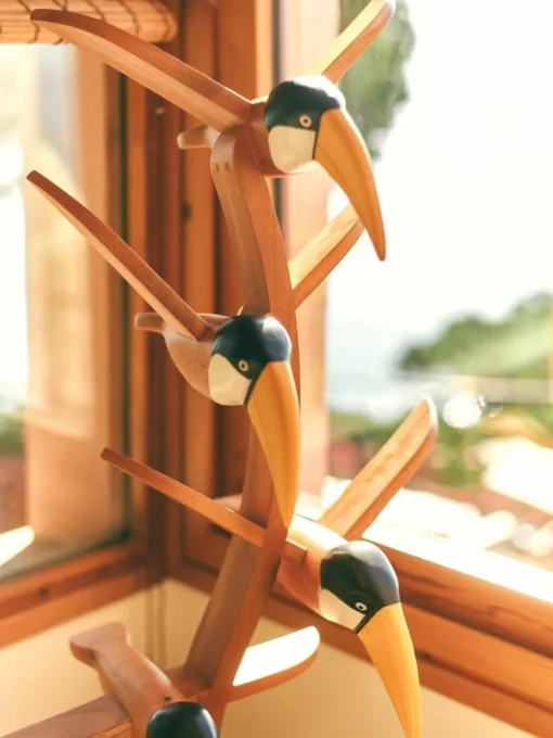 Handgemaakt decoratief object Toucan van mahoniehout