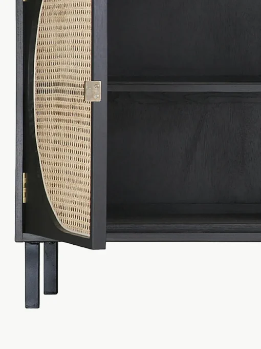 Handgemaakt dressoir Lizzie van Sungkai hout met Weens vlechtwerk