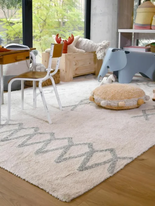 Handgemaakt kinder vloerkussen Pompom