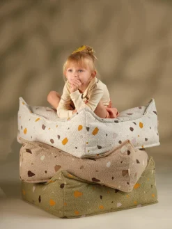 Handgemaakt kindervloerkussen Sugar van bouclé