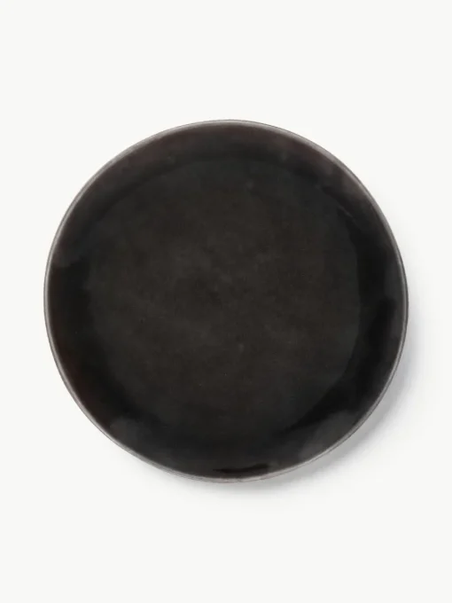 Handgemaakt ontbijtbord Nordic Coal, 4 stuks